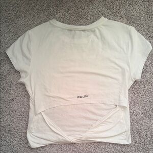 Women's White open back crop top Tee